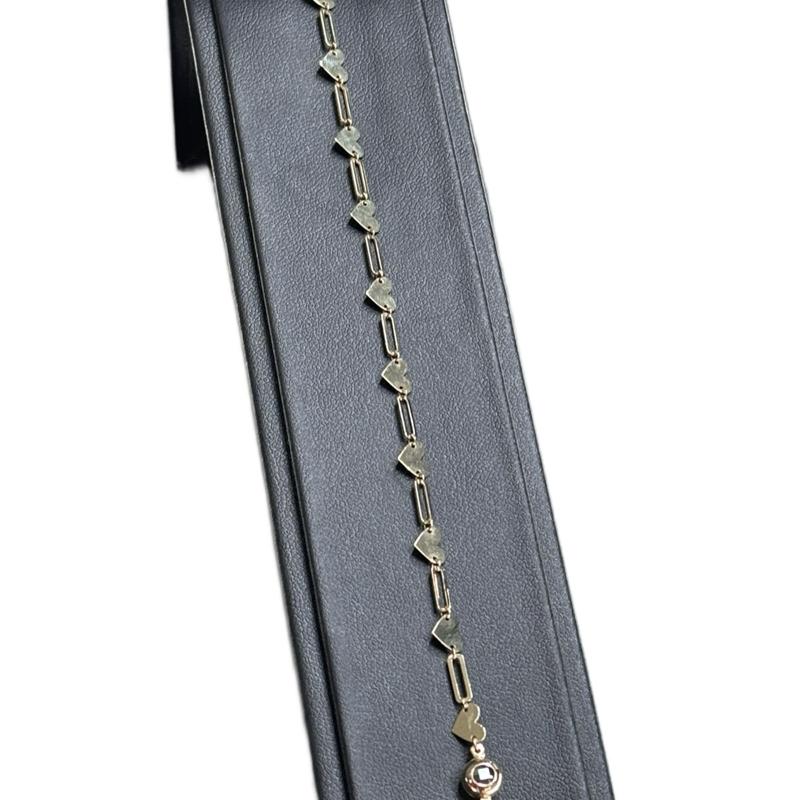 14K Gold Heart Bracelet for Women Elegant Fashion Jewelry Gift image 0