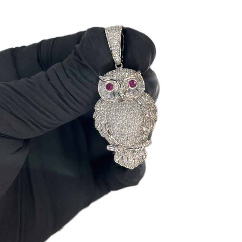 Búho pendant silver 925 CZ stone image 0