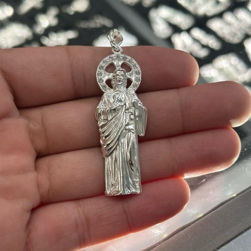 SAN JUDAS PENDANT & CZ STONE - SILVER 925