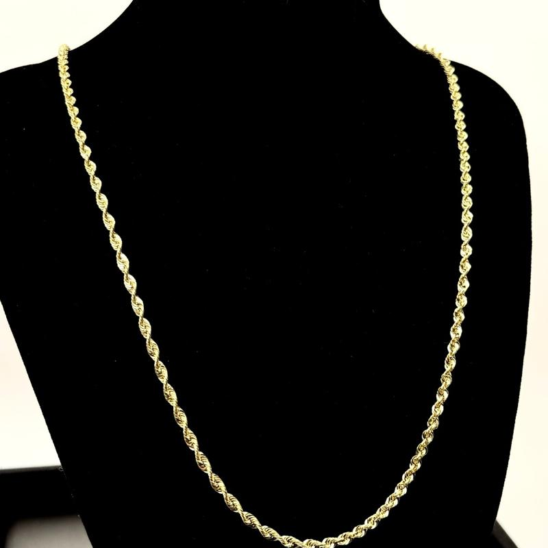 3MM ROPE CHAIN HOLLOW - 14K GOLD