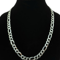 10MM REAL SILVER FIGARO CHAIN - SILVER 925