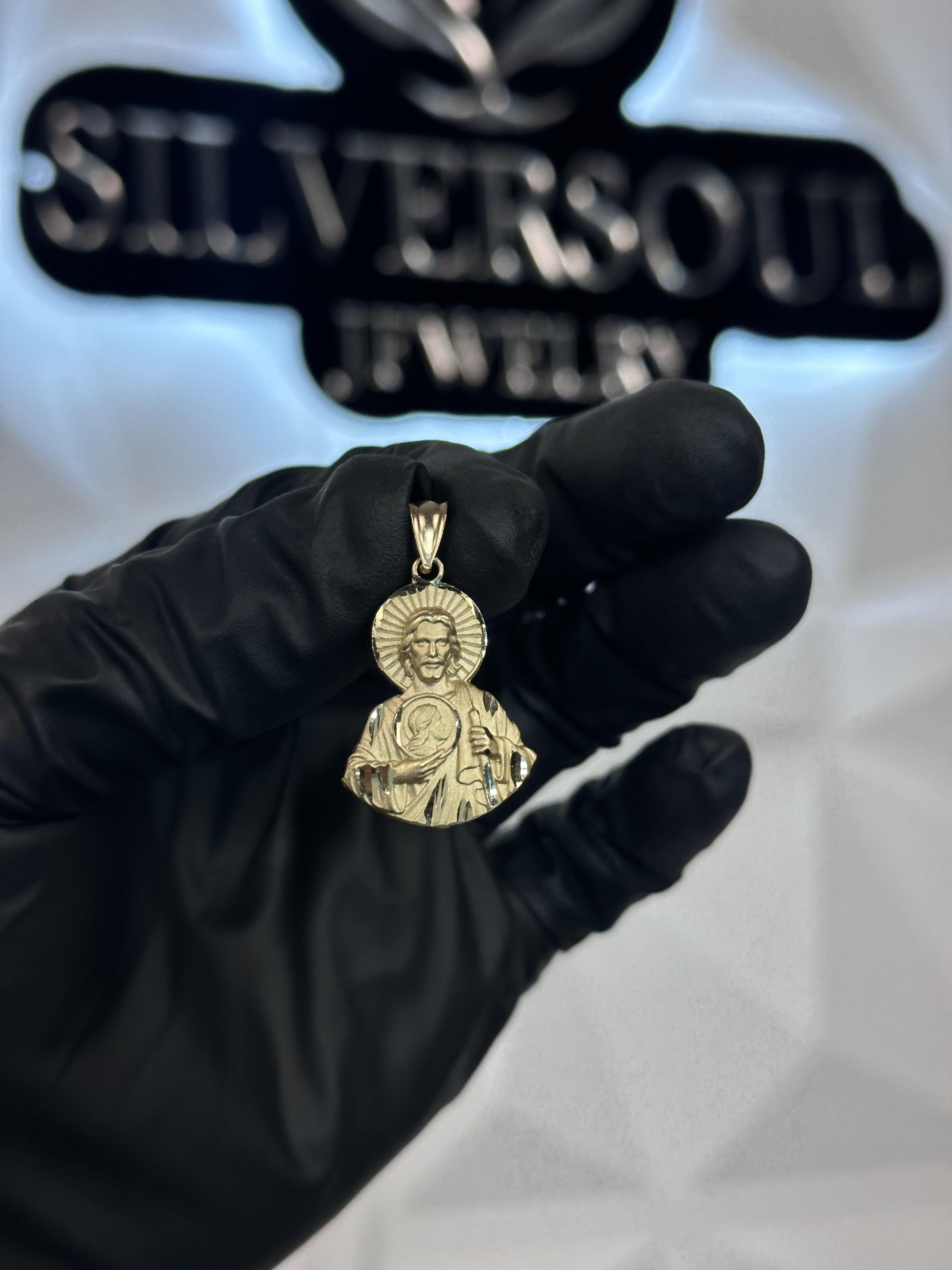 14K SAN JUDAS MEDIO CUERPO PENDANT - 14K GOLD