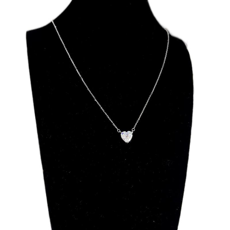 SILVER HEART MOISSANITE STONE - 925 SILVER