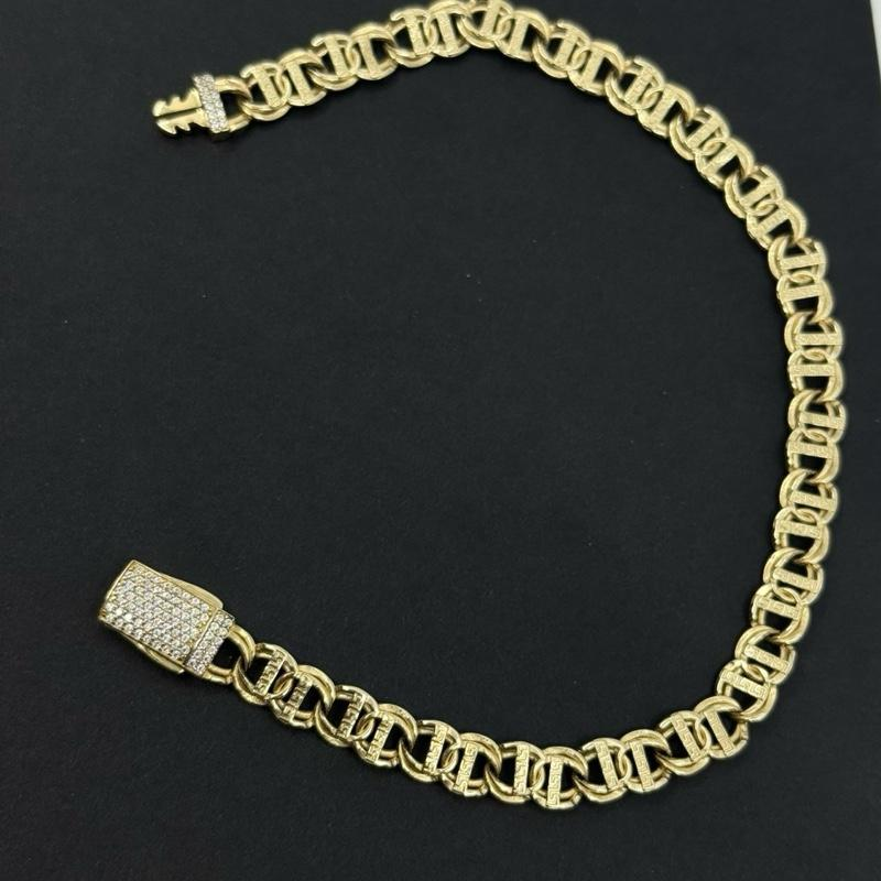 7MM CHINO BRACELET WITH BOX LOCK - 14K GOLD