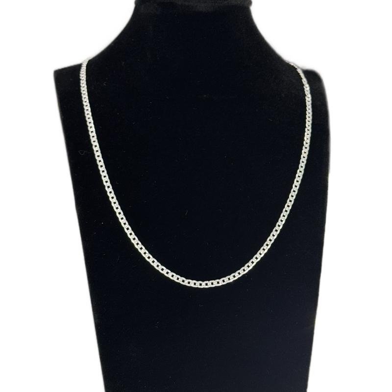3MM CUBAN  CHAIN DIAMOND CUT - SILVER 925