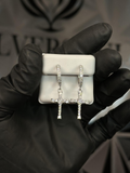 EARRINGS HOOP CROSS MS STONE - SILVER 925