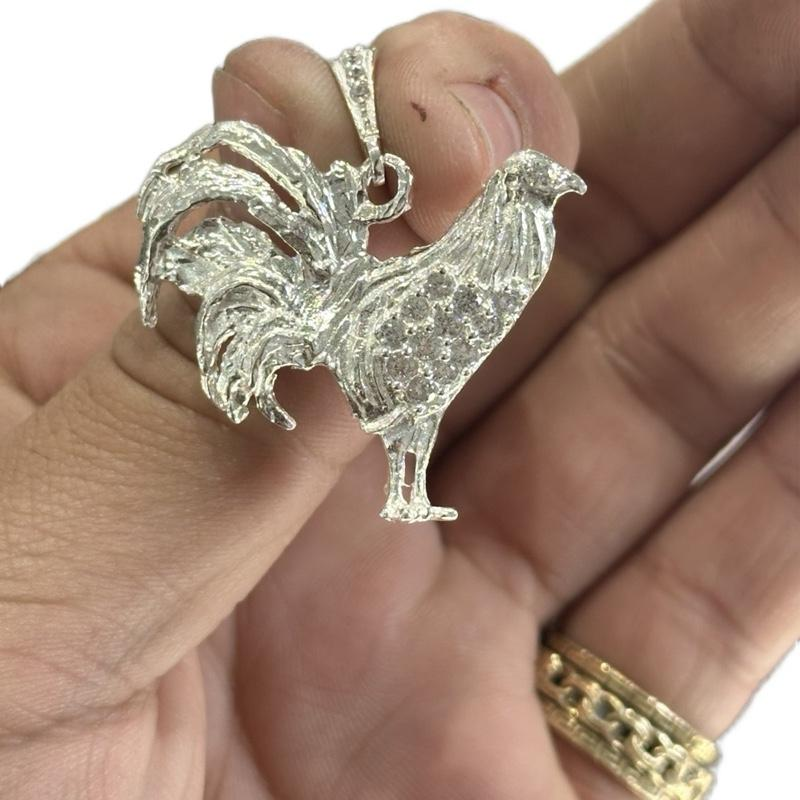 GALLITO DE PELEA PENDANT & CZ STONE - SILVER 925